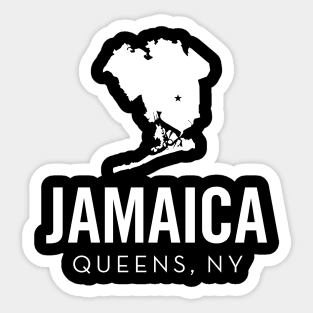 Jamaica, Queens - New York (white) Sticker